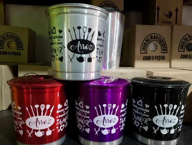 Kit de 5 peças mantimentos alumínio 