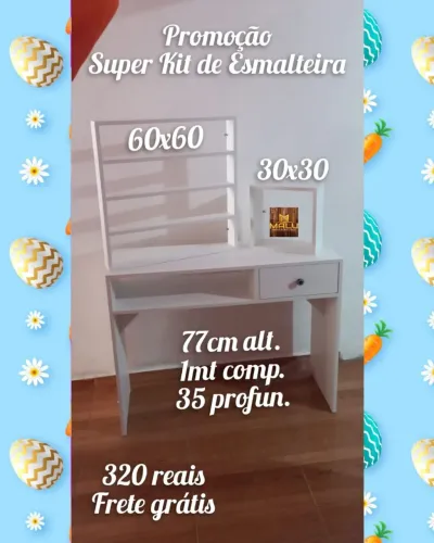 Kit de Esmalteira Branco 60x60 - Frete Grátis!