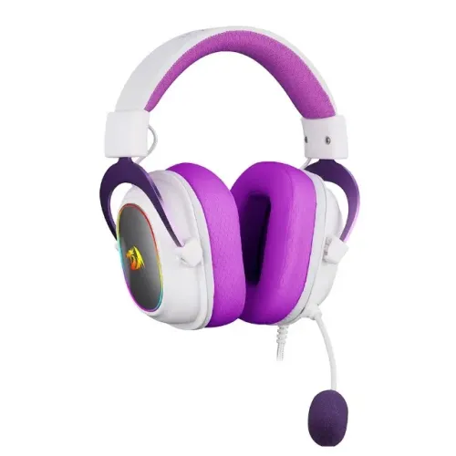 Headset Gamer Redragon Zeus X White/Purple Led RGB Surround 7.1 USB - WZetta