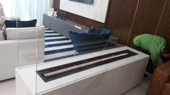 Vende se uma lareira a gás de 1.60 Metros preto pintura eletrostática