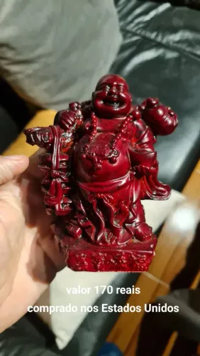 Escultura Buda da Fortuna - Vermelho