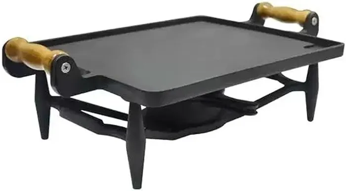 Rechaud Chapa C/ Queimador P / Alcool  Ferro Fundido 30*25cm