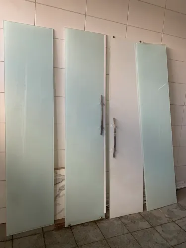 Porta de vidro jateado balcão