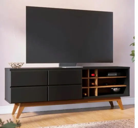 Rack preto fosco/Noce milano
