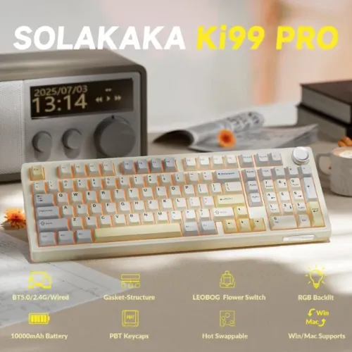 Teclado sem fio Solakaka Ki99 Pro RGB 10000mAh - Original - Lacrado