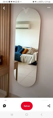 Espelho novo oval 4mm lapidado 