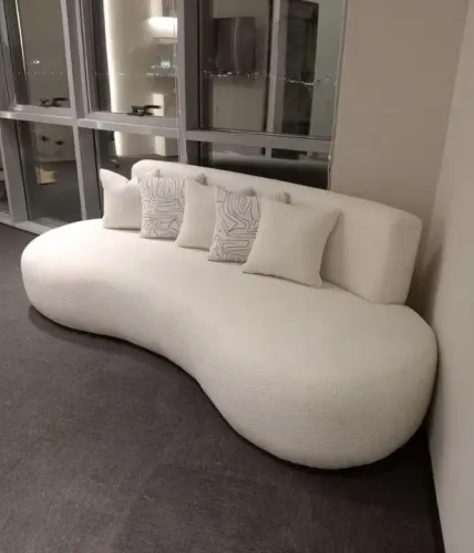Sofá Branco Curvo Moderno - 3 Lugares fabricado sob encomenda 