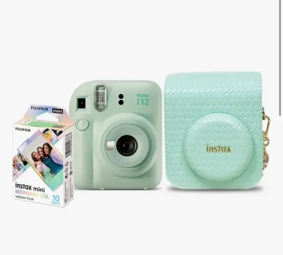 Câmera Instantânea Instax Mini 12 com 10 Filmes e Bolsa Verde
