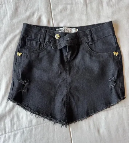 Minissaia justa marca Duplo Jeans preta tamanho 36 (veste 34)