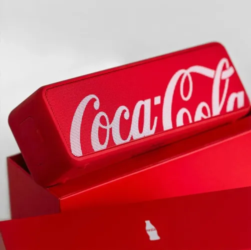 Caixa de som sound box portátil Coca-Cola 20w com microfone