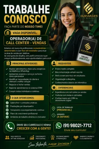 VAGA PARA VENDEDOR LOJA