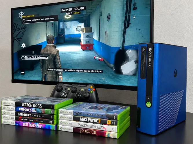XBOX 360 PERSONALIZADO + 2 CONTROLES E JOGOS