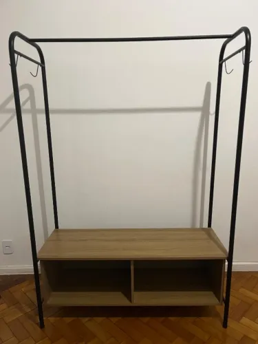 Guarda-Roupa Arara Closet Modulado Milão Preto e Demolição 
