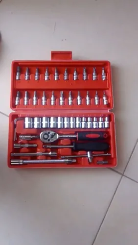 Kit de chave catraca 46 peças profissional, completo pronto para qualquer serviço