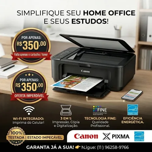 IMPRESSORA MULTIFUNÇÕES CANON PIXMA MG3210 - A SUA ALIADA PERFEITA PARA O DIA A DIA! ?
