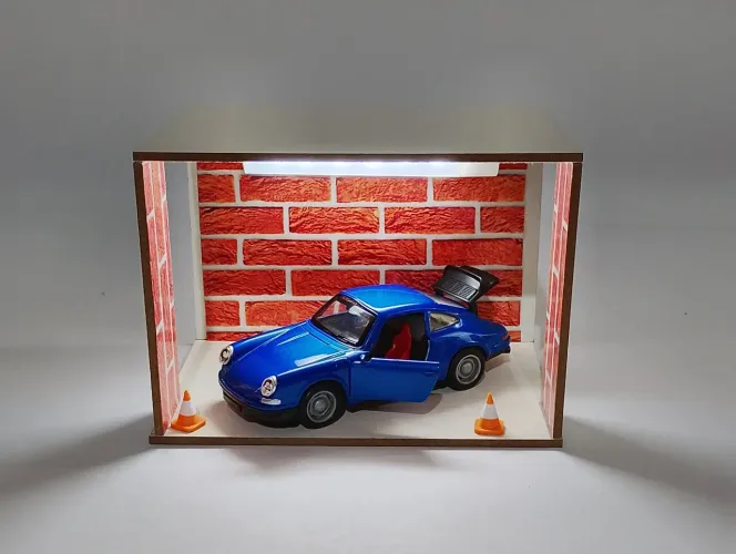 Expositor de Miniaturas de Carrinhos de Metal com LED e Sensor 