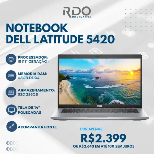 Notebook Dell Latitude 5420 i5 11ª Geração SSD 256GB 8GB RAM
