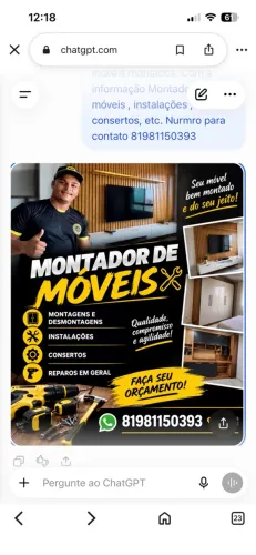Montador de voltar , faça seu orçamento 