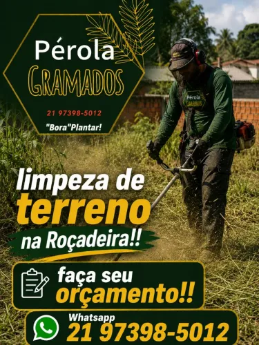 Corte de Grama e limpeza de terreno na Roçadeira!