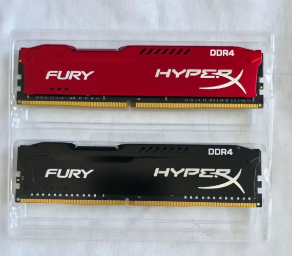 Memória ram hyperX Fury 16gb DDR4 3200mhz vermelha + 8gb DDR4  2133mhz 