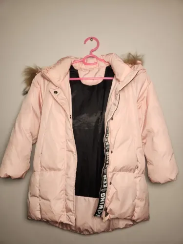 Jaqueta de Frio Infantil Rosa Corta-Vento Puffer - Tamanho 7