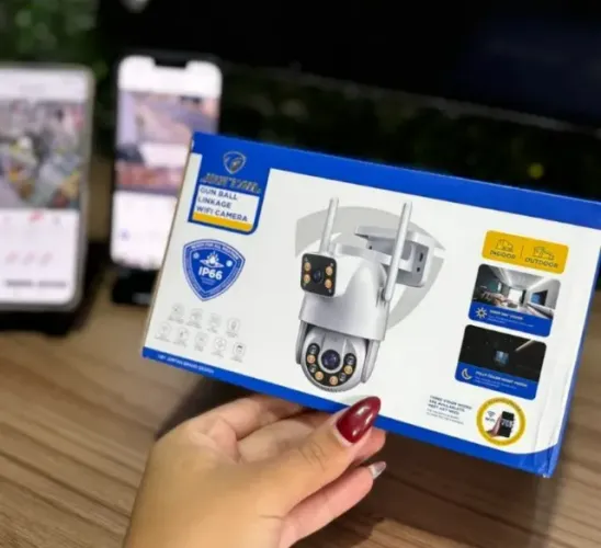Câmera de Segurança Dupla Jortan wi-fi IP66 Lacrado Branco