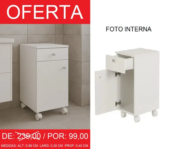 Armário com rodinha - a pronta entrega