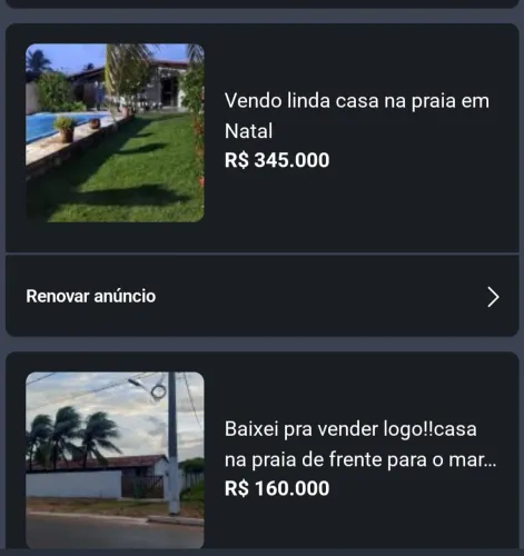 Vendo 2 casas na Praia em Natal 