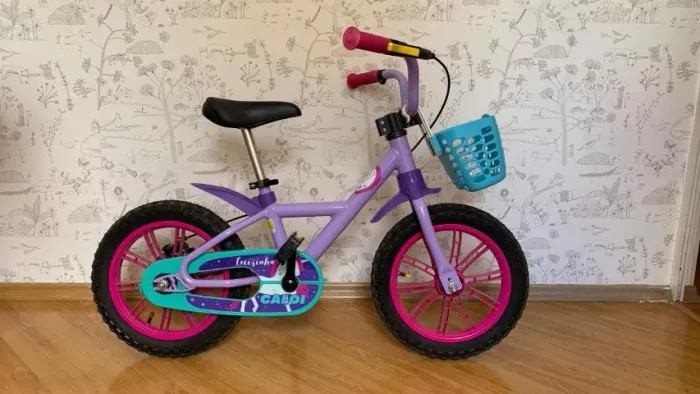 bicicleta infantil caloi cecizinha aro 14 roxa