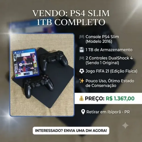 VENDO PS4 POUCO USO