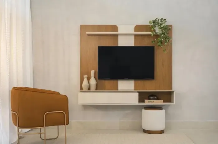 Painel Sala Milano 160 Nature e Off White