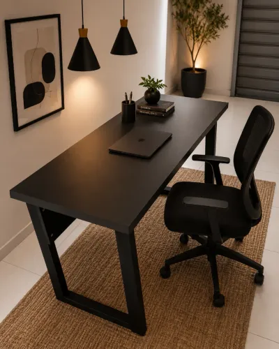 Mesa de Escritório Delluxe. Em Madeira Maciça: L100cm x P50cm x A74cm