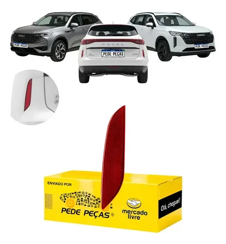 Refletor Parachoque Gwm Haval H6 2023 2024 2025 2026 2027 Le Vermelho