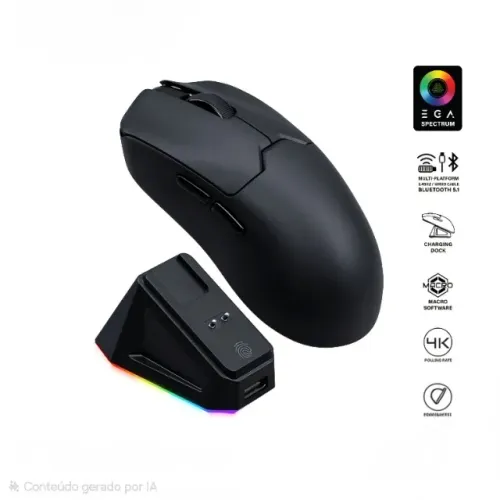 Mouse para jogos ATTACK SHARK X11 com dock, sensor PixArt PAW3311, BT/2.4G/Fio