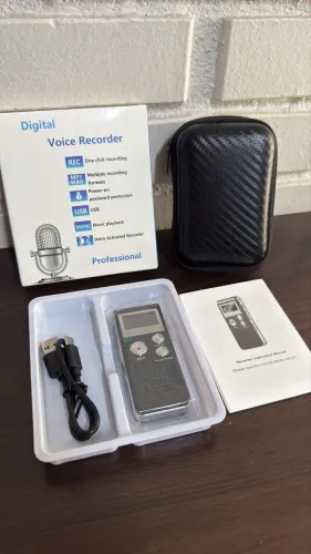 Gravador Espião de 8GB c/ Bateria Interna + Acessórios & Caixa + Bag
