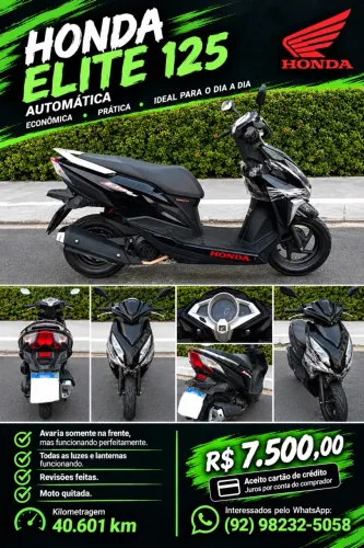 Honda Elite 125 2020 Automática - Quitada, Revisões em Dia - 40.601 km