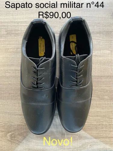Sapato social militar preto fosco TAM 44 novo