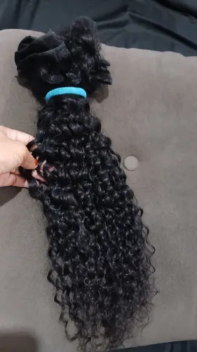 Cabelo brasileiro cacheado humano telado em metro 50 cm