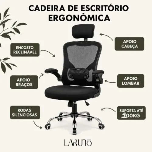 Cadeira de Escritório P200 Mesh Reclinável Nova - Entrega gratis