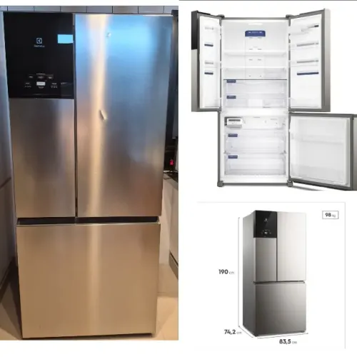 Geladeira Electrolux Frost Free Inverter 590L AutoSense 3 Portas Cor Inox Look