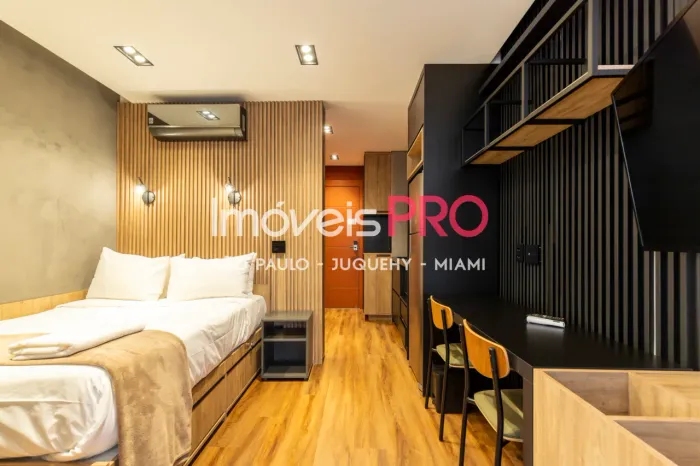 Studio mobiliado com 27m2 em Pinheiros