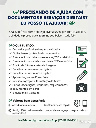  AJUDA COM DOCUMENTOS E SERVIÇOS DIGITAIS 