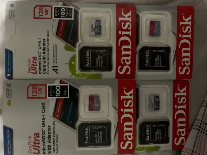 Kit com 4 cartão de memória 128gb
