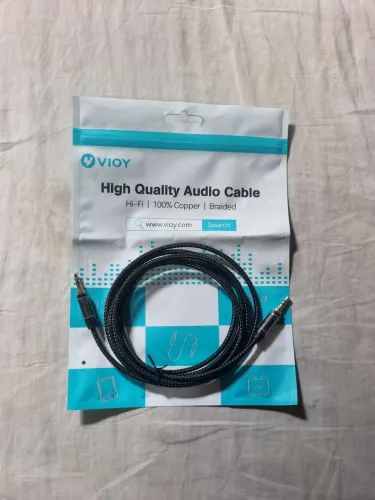 Cabo de Áudio P2 x P2 3,5 mm VIOY - Alta Qualidade - Reforçado em Malha