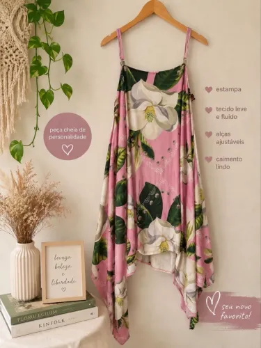 Vestido Floral Assimétrico 