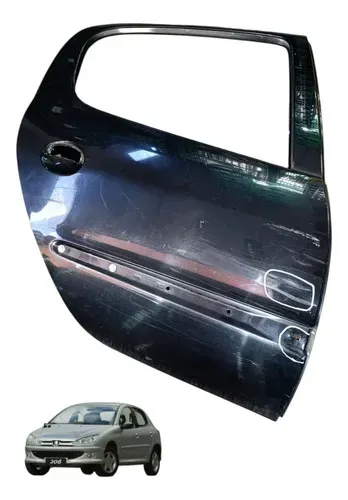 Porta Peugeot 206 2008 Traseira Direita Detalhe Traseira Direita Preto