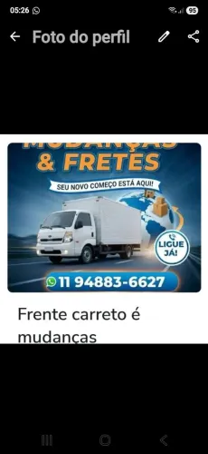 Frente carreto é mudanças