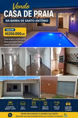 Aluga Mensal ou Vendo Casa Ilha da Croa, Barra de Santo Antônio