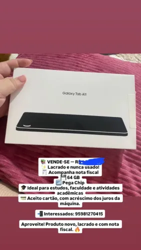 Galaxy tab na caixa
