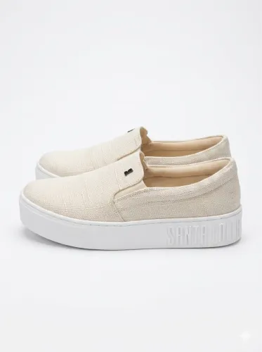 Tênis Slip On Flatform Santa Lolla Bege